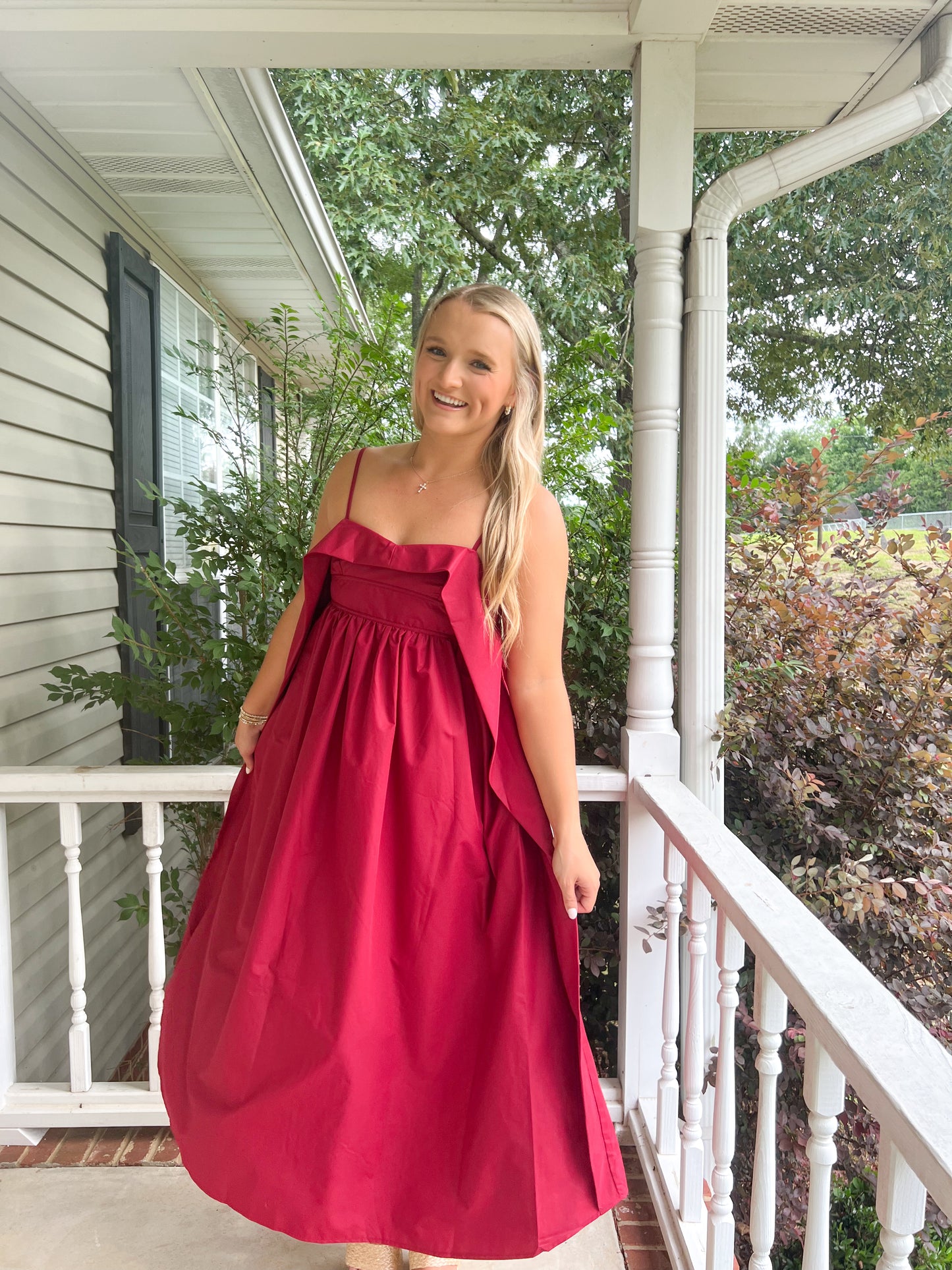 Open Back Midi Dress - Raspberry