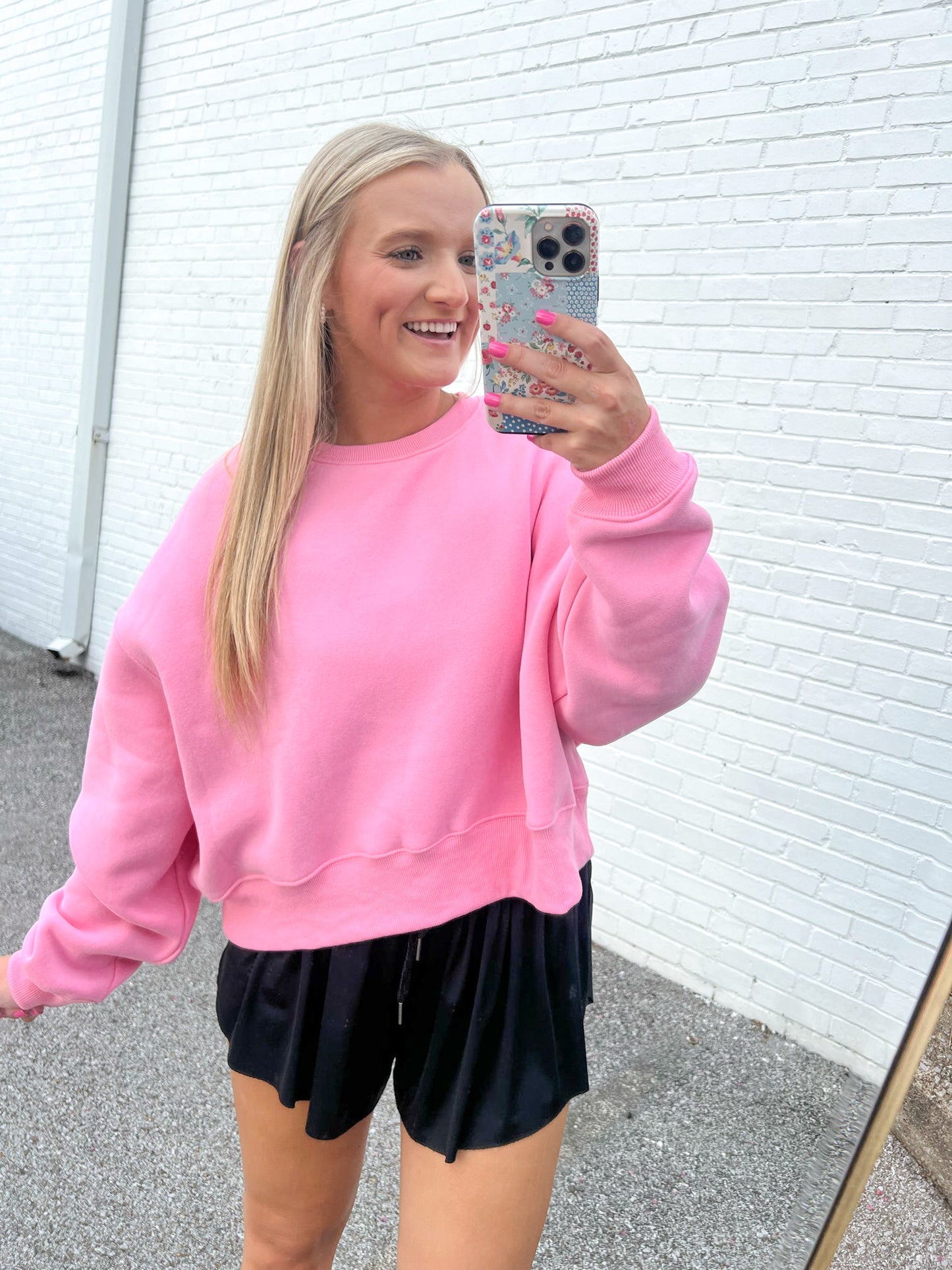 Paisley Lounge Sweatshirt - Hot Pink