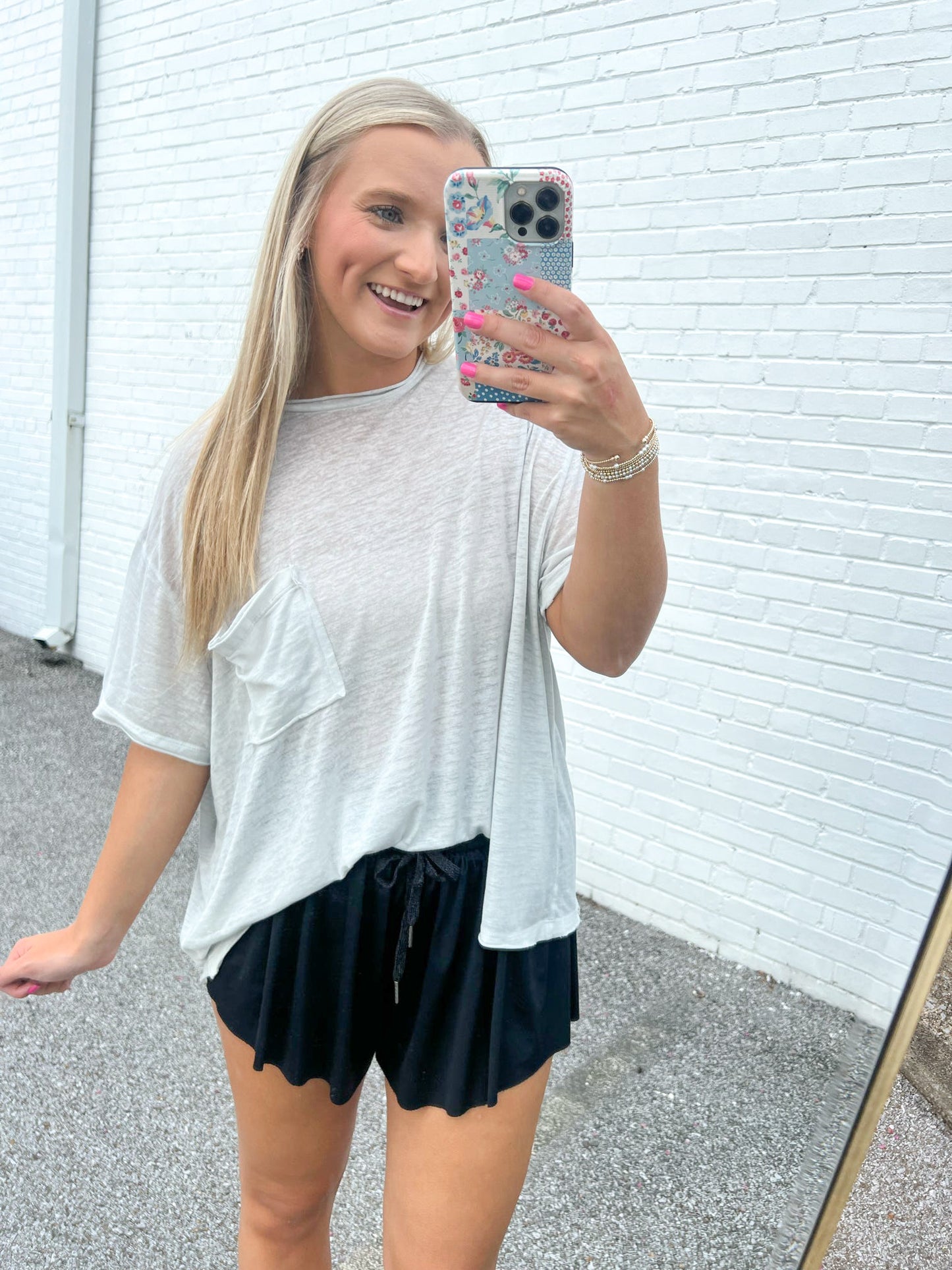 Oversized Boyfriend Tee - Lt Cement