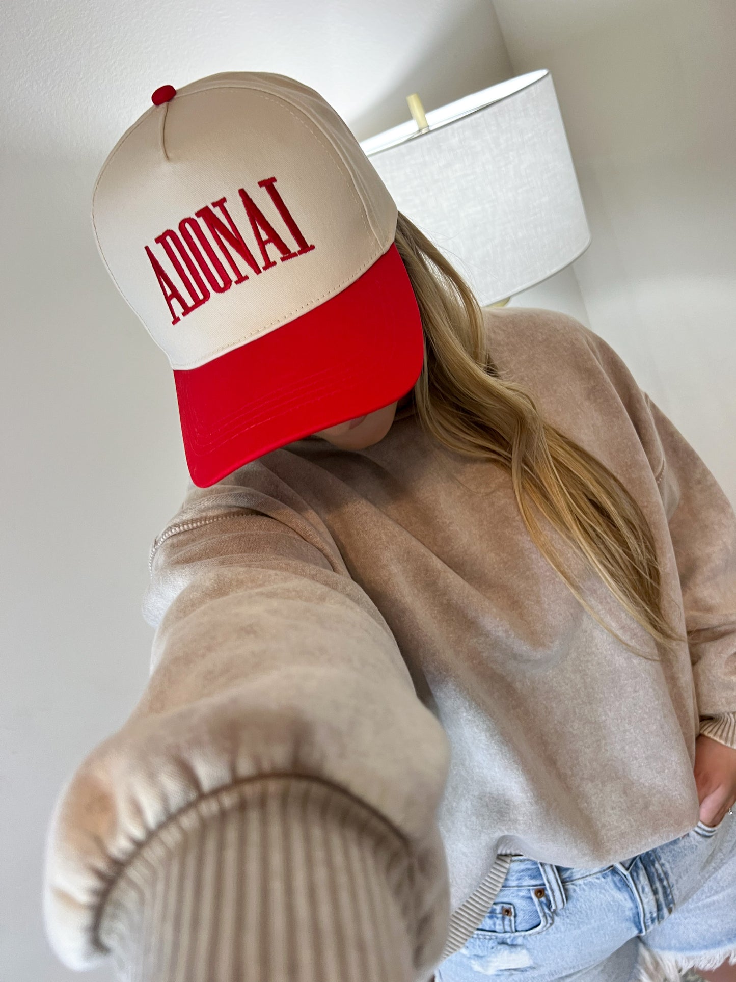 Adonai Trucker Hat - Red