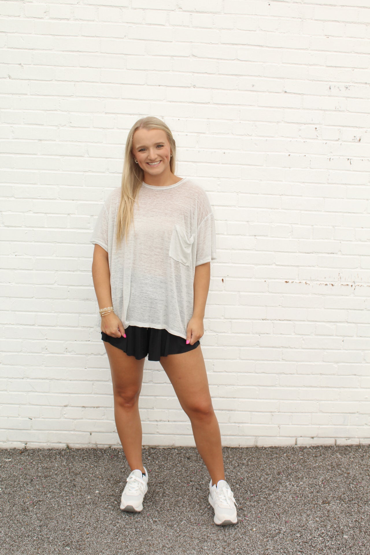 Oversized Boyfriend Tee - Lt Cement