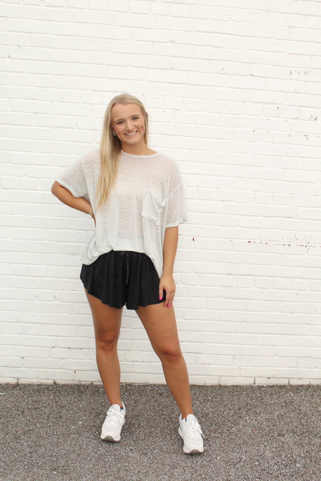 Oversized Boyfriend Tee - Lt Cement