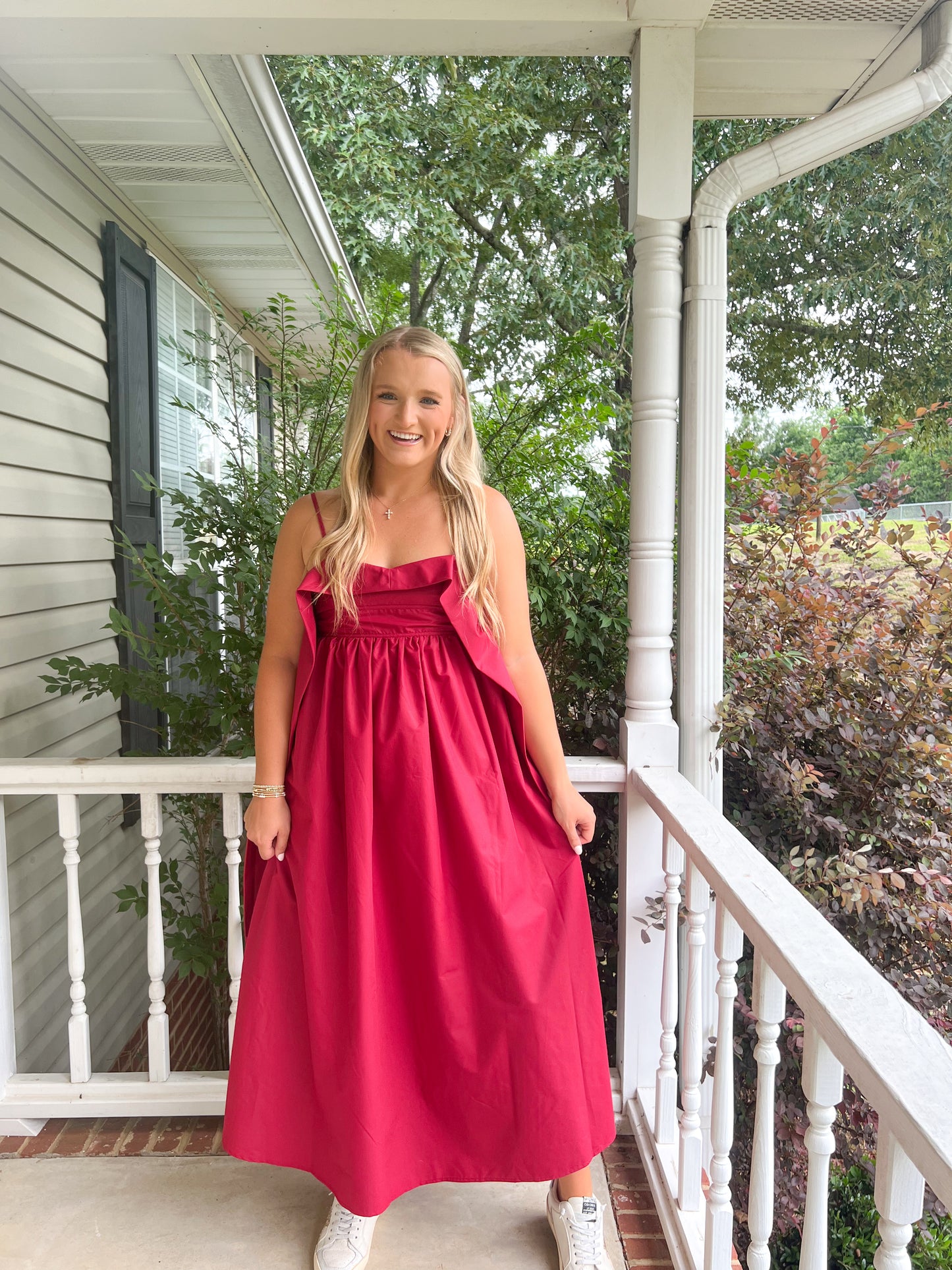 Open Back Midi Dress - Raspberry