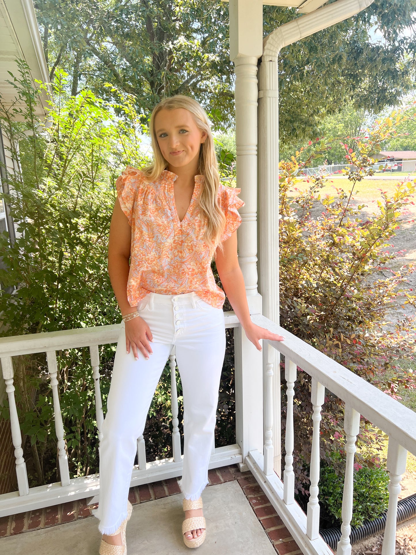 High Rise Straight Leg Jeans - White