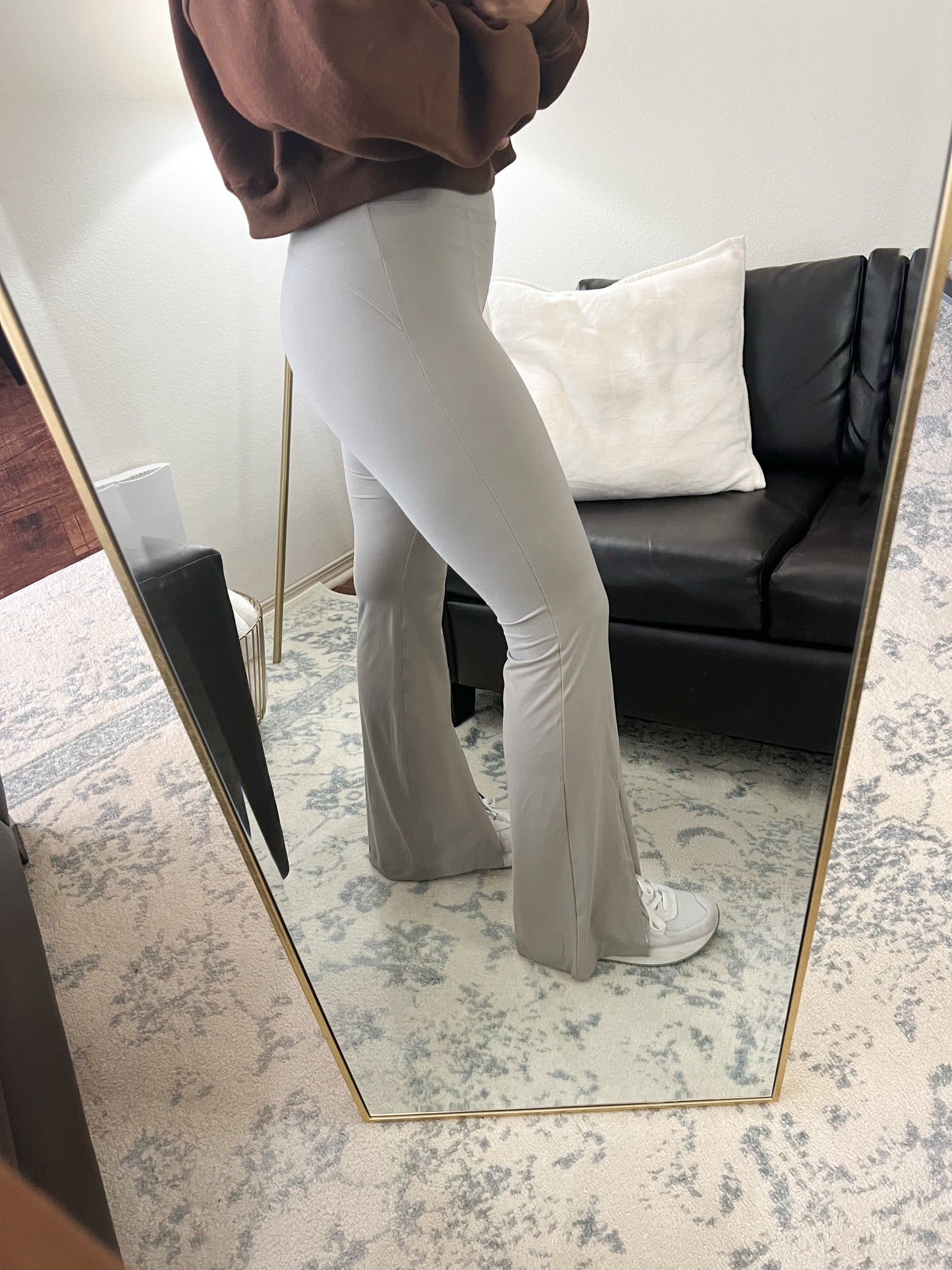 Smooth Split Flare Legging - Stone Taupe