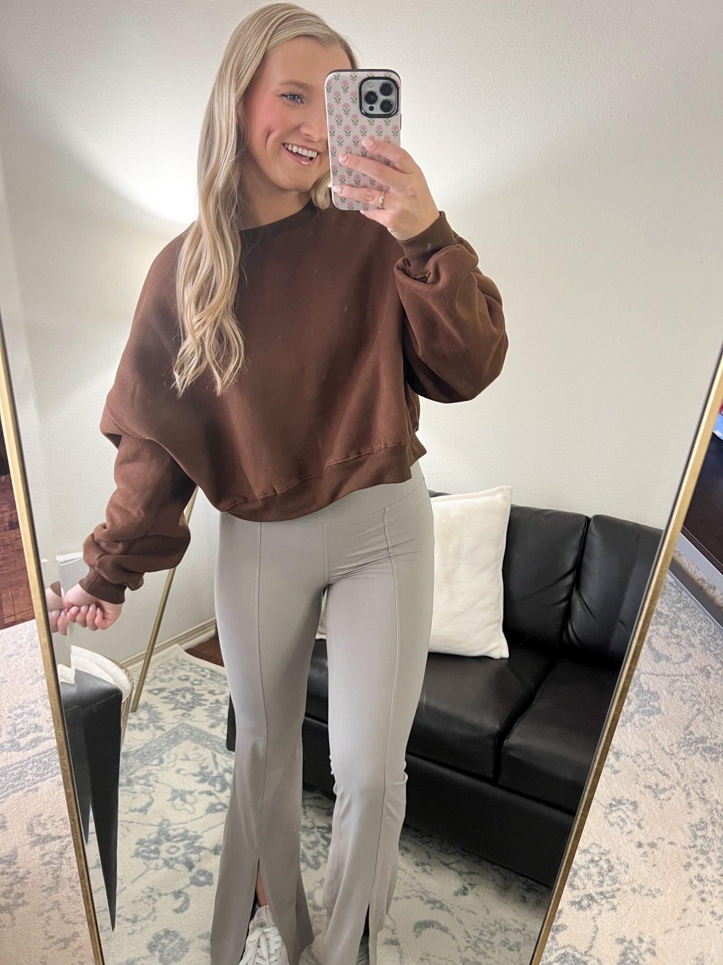 Oversized Fleece Crewneck - Chocolate