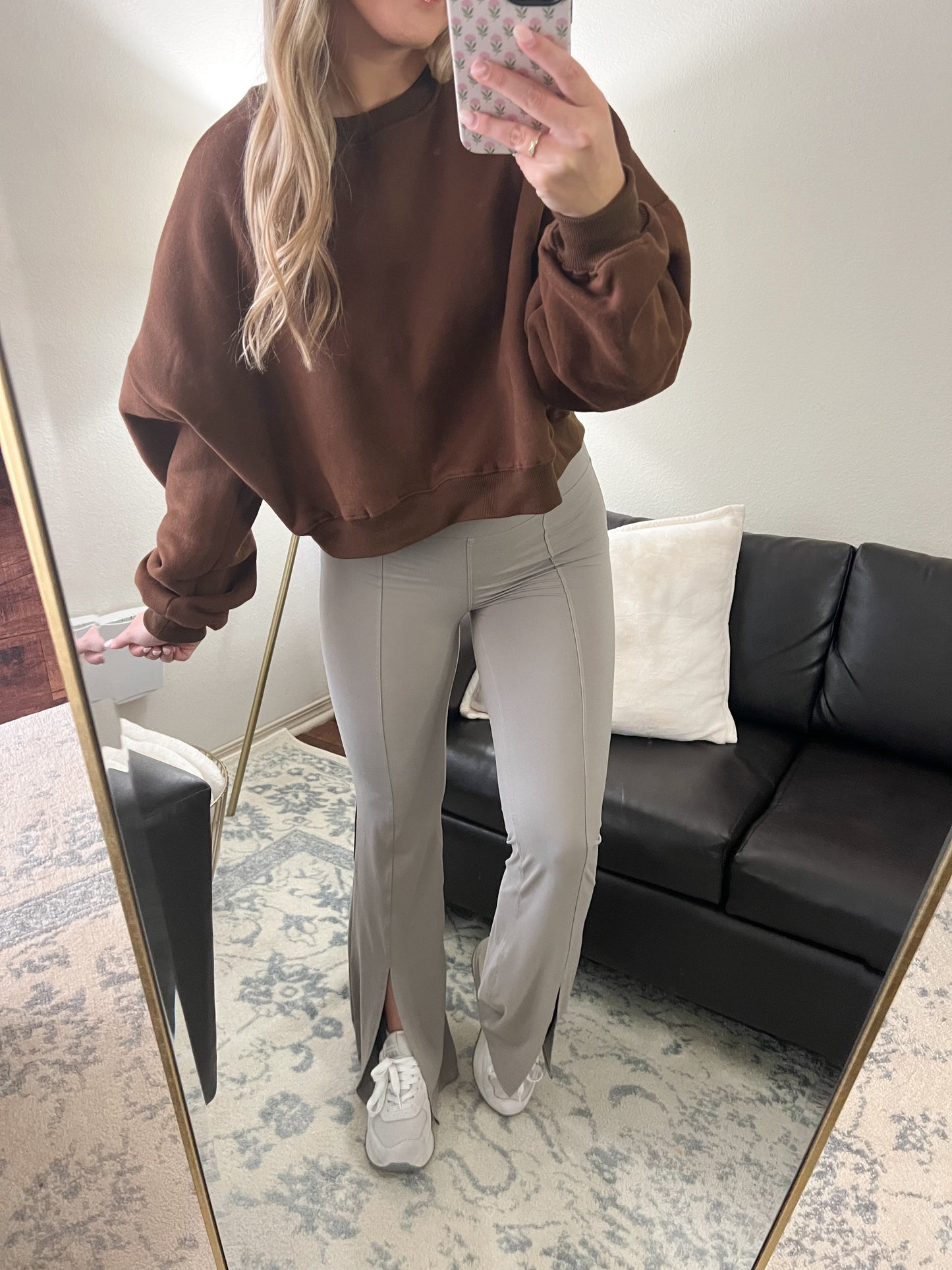 Oversized Fleece Crewneck - Chocolate