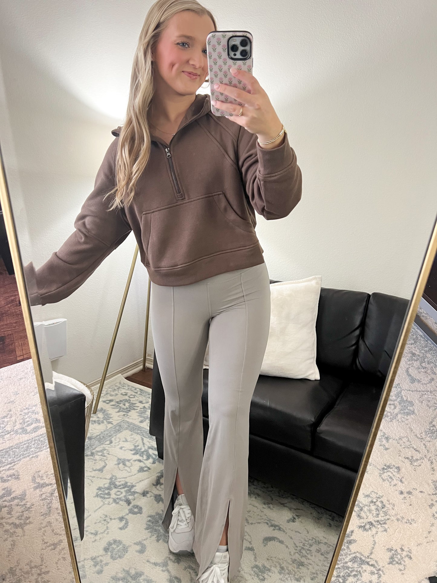 Smooth Split Flare Legging - Stone Taupe
