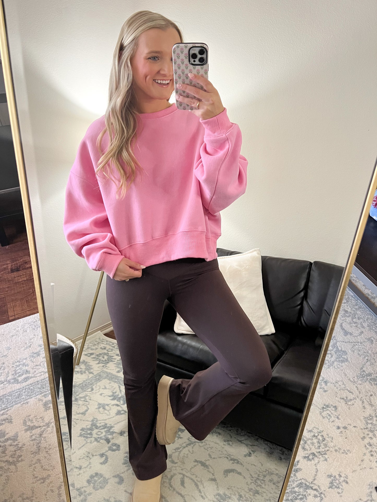 Paisley Lounge Sweatshirt - Hot Pink