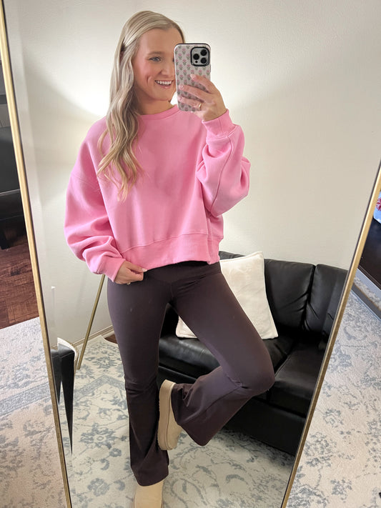 Paisley Lounge Sweatshirt - Hot Pink