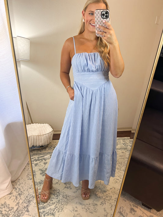 Isabelle Midi Dress- Light Blue
