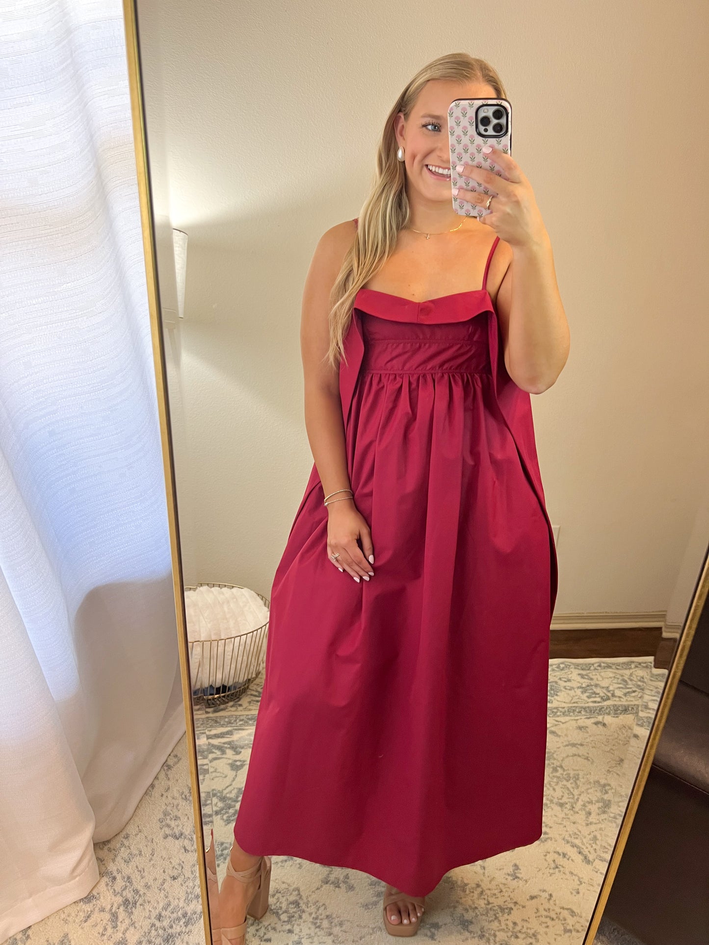 Open Back Midi Dress - Raspberry