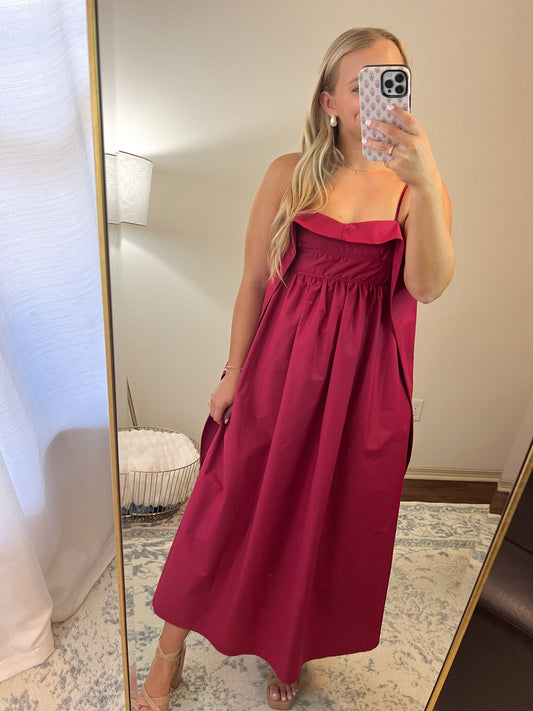 Open Back Midi Dress - Raspberry