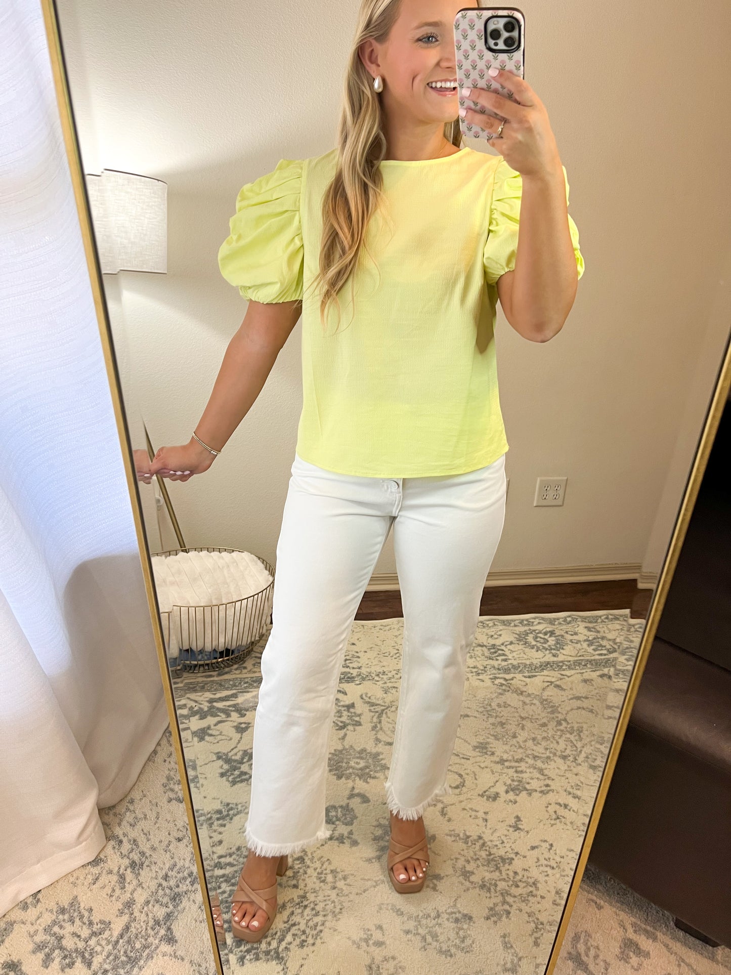 Voluminous Puff Sleeve Top- Limelight