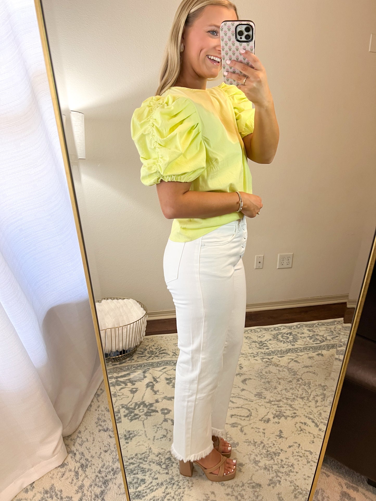 Voluminous Puff Sleeve Top- Limelight