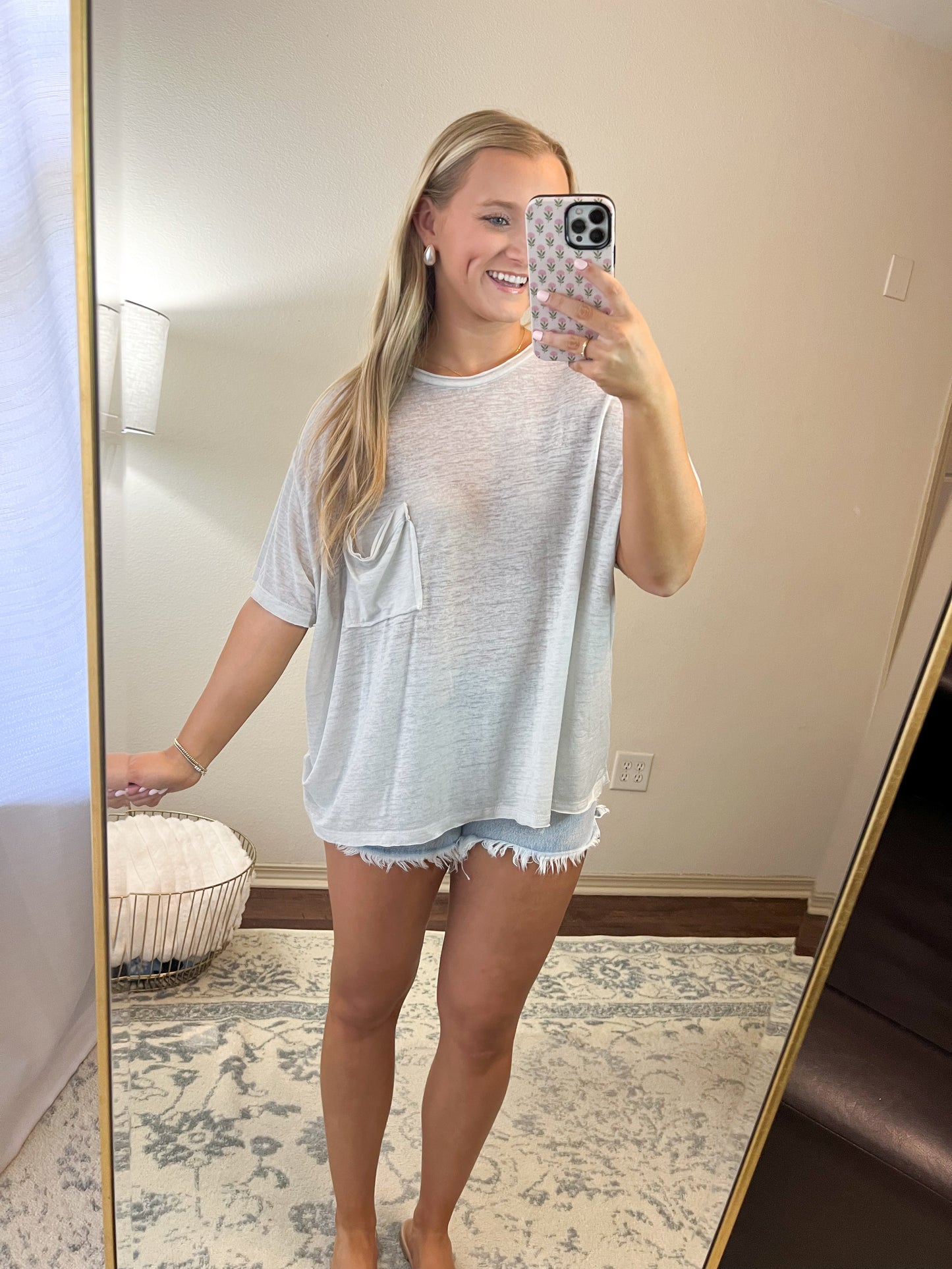 Oversized Boyfriend Tee - Lt Cement